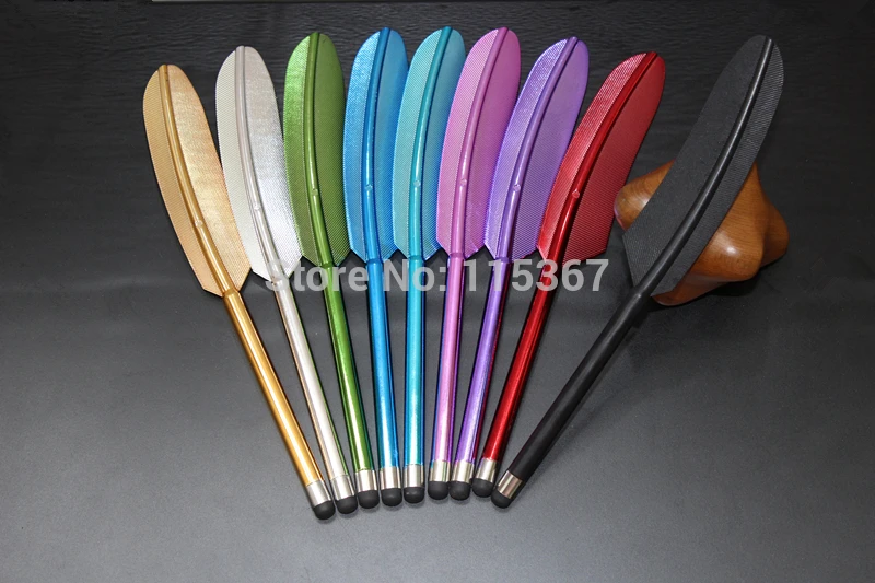 2pcs/lot Feather Capacitive Stylus Touch Screen Pen for iPhone 5 4S 4 Samsung S4 Tablet PC Novelty Item DP0005