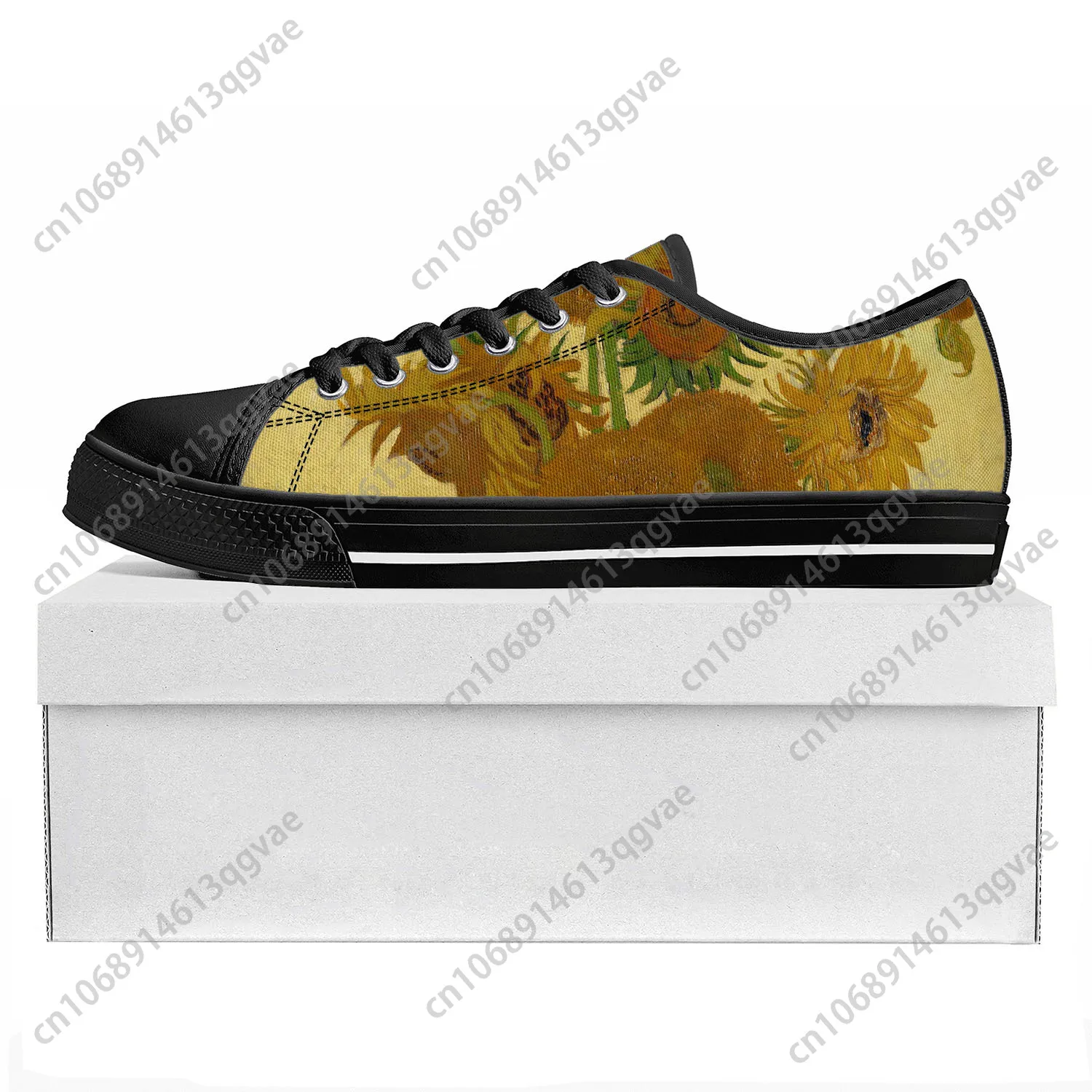 

Van Gogh Oil Painting Sunflower Low Top High Quality Sports Shoes Men Ladies Teenagers Canvas Shoes Couple Custom Shoes