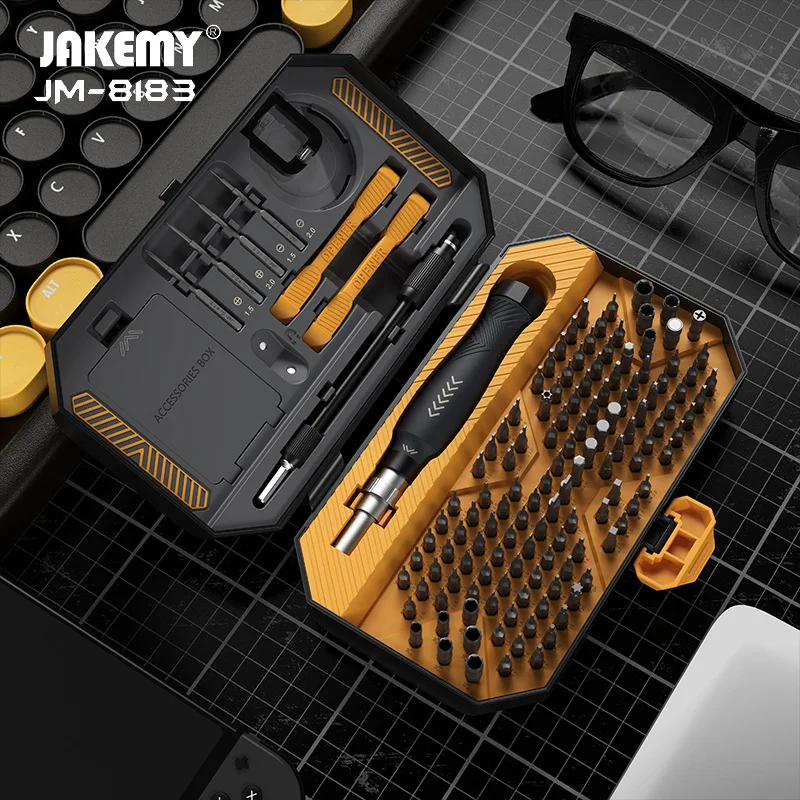 Jakemy Jm-8183 미니 다기능 마그네틱 드라이버 도구 세트, 휴대폰 유지 보수 및 분해 하드웨어 도구, 145 in 1