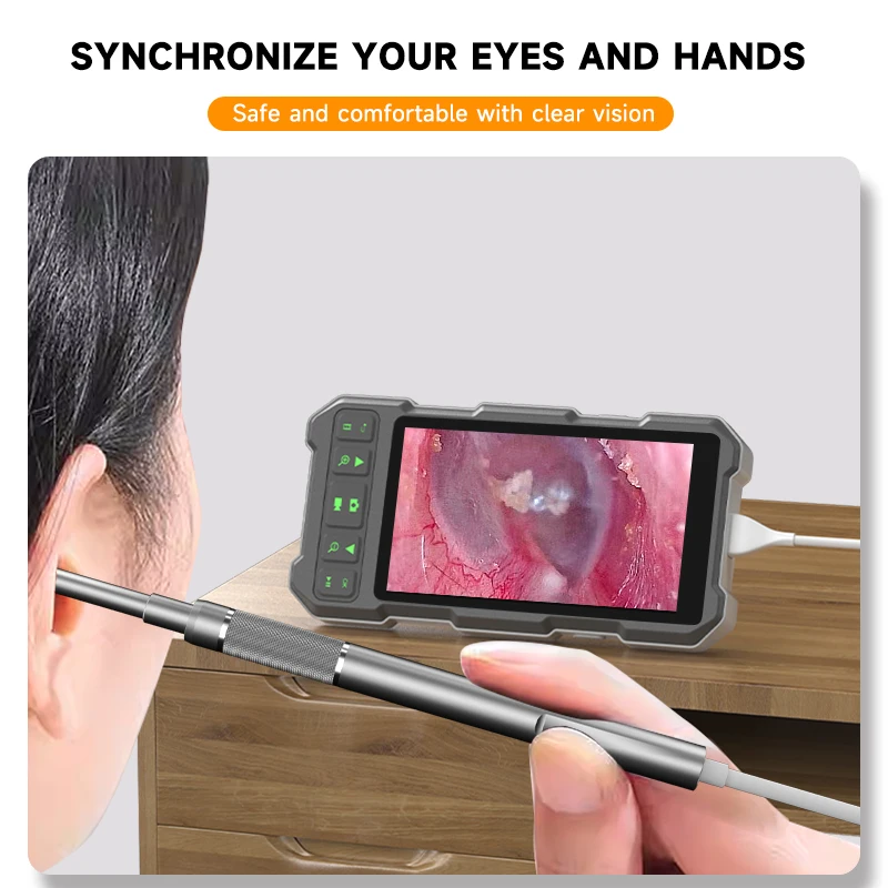 5'' IPS Screen Digital Ear Otoscope Camera HD1080P 3.9mm Visual Ear Spoons Video Ear Cleaning Endoscope 6LEDs Ear Wax Removal