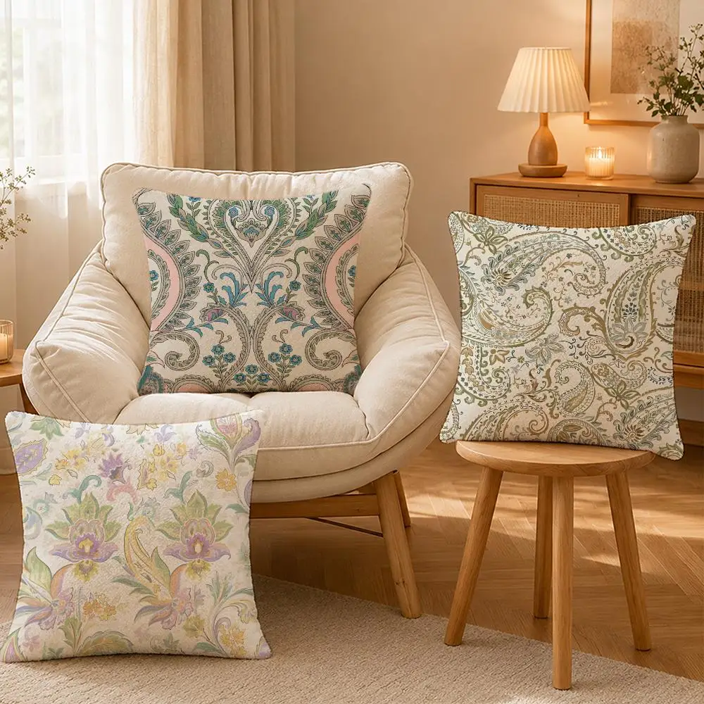 Pattern Paisley Boho Vintage Cushion Cover Personalized Short Plush Soft Bedroom Sofa Home Decor Gift