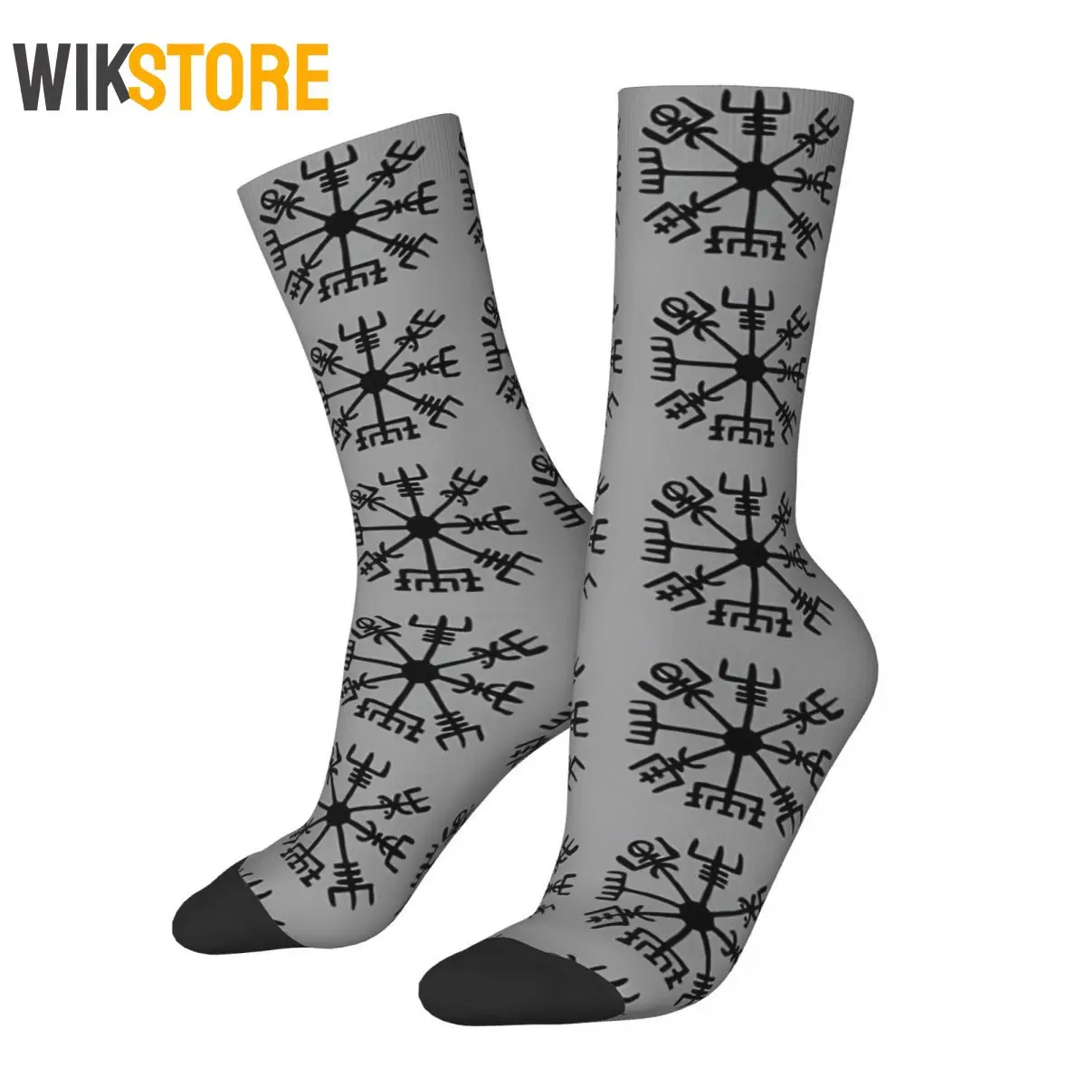 Happy Funny Men Women Male Socks Viking Compass Vintage Harajuku Hip Hop Novelty Crew Crazy Sock Non-Slip Running Sport Socks