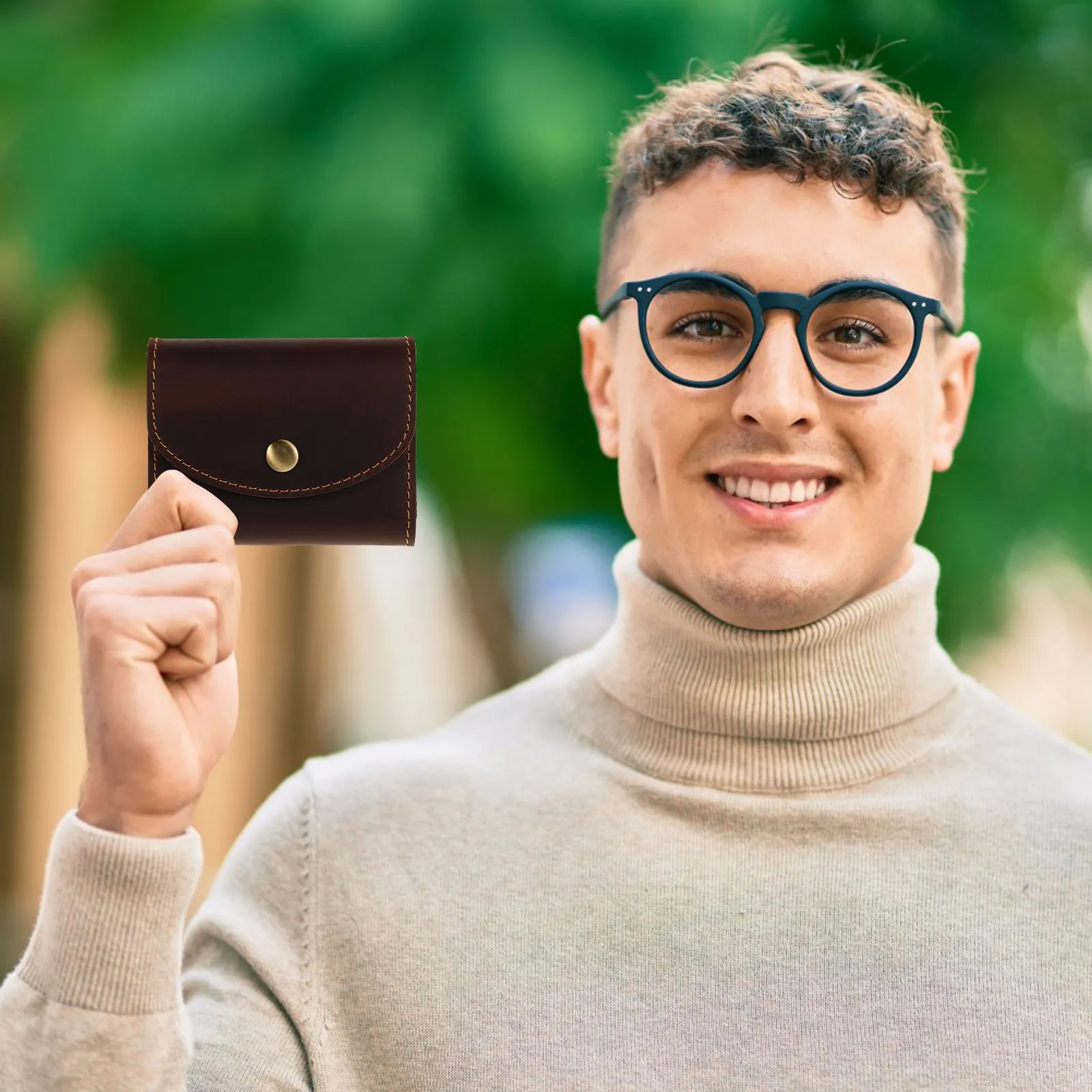 

Мужской картхолдер-аккордеон из воловьей кожи, минималистичный органайзер для кредитных карт, деловой дорожный кошелек с множеством отделений, большой вместимости