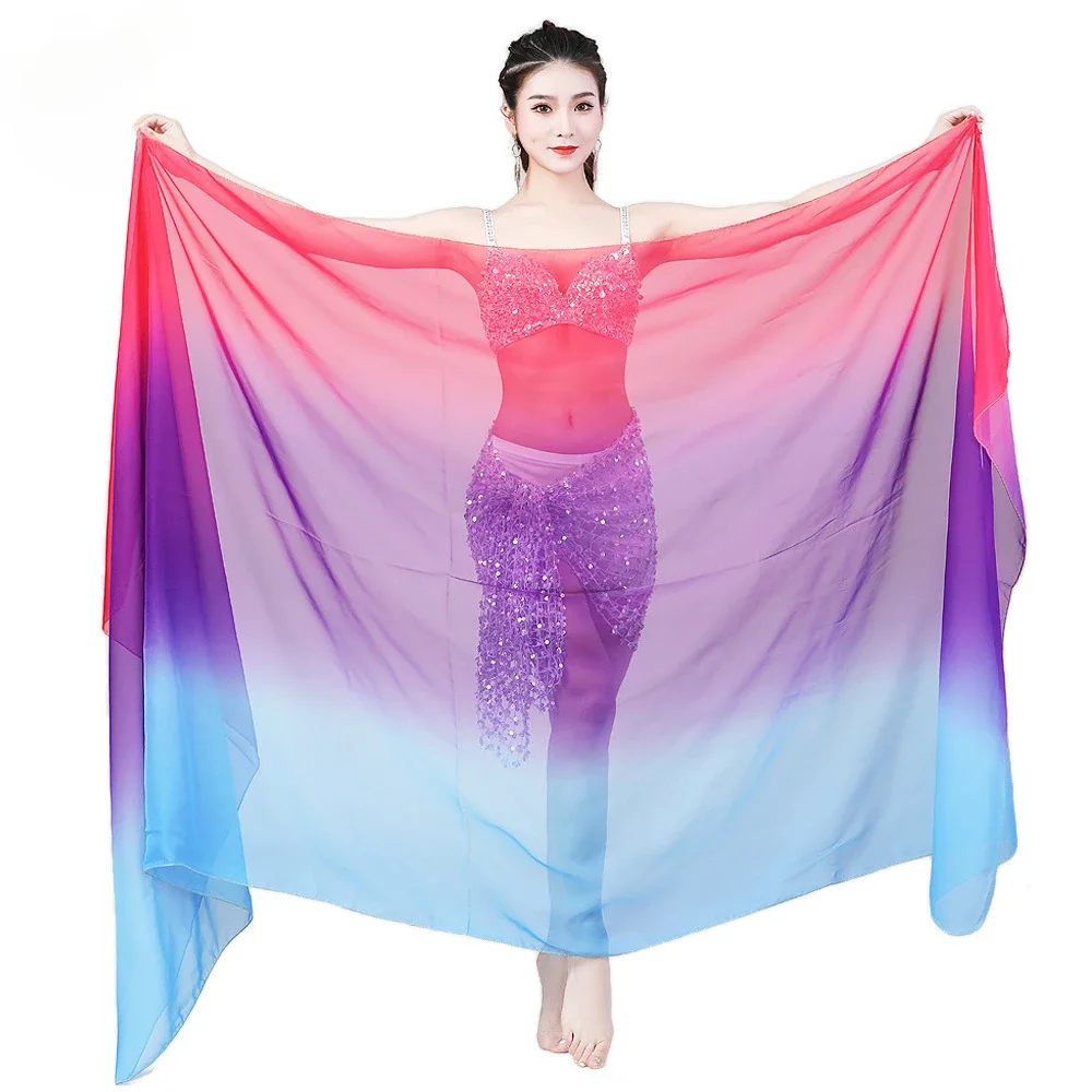 

1pcs free shipping woman belly dancing chiffon veil Dance Dancing Costume Chiffon Shawl Veil 250*120CM