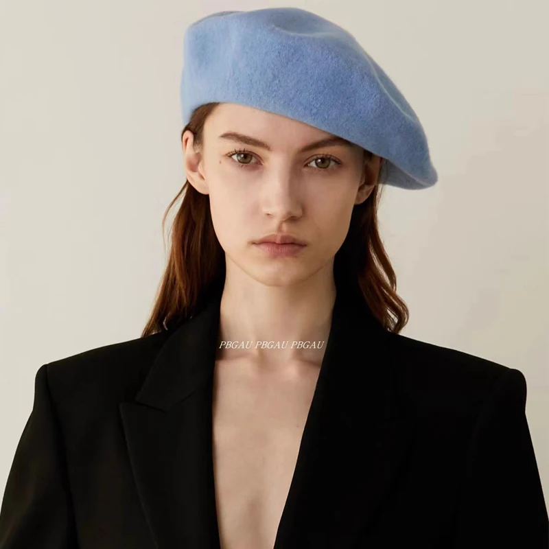 Big Head Wool Beret Women Men Large 60cm Size White Berets Warm Unisex French Winter Hat Female Painter Cap Chapeau Femme