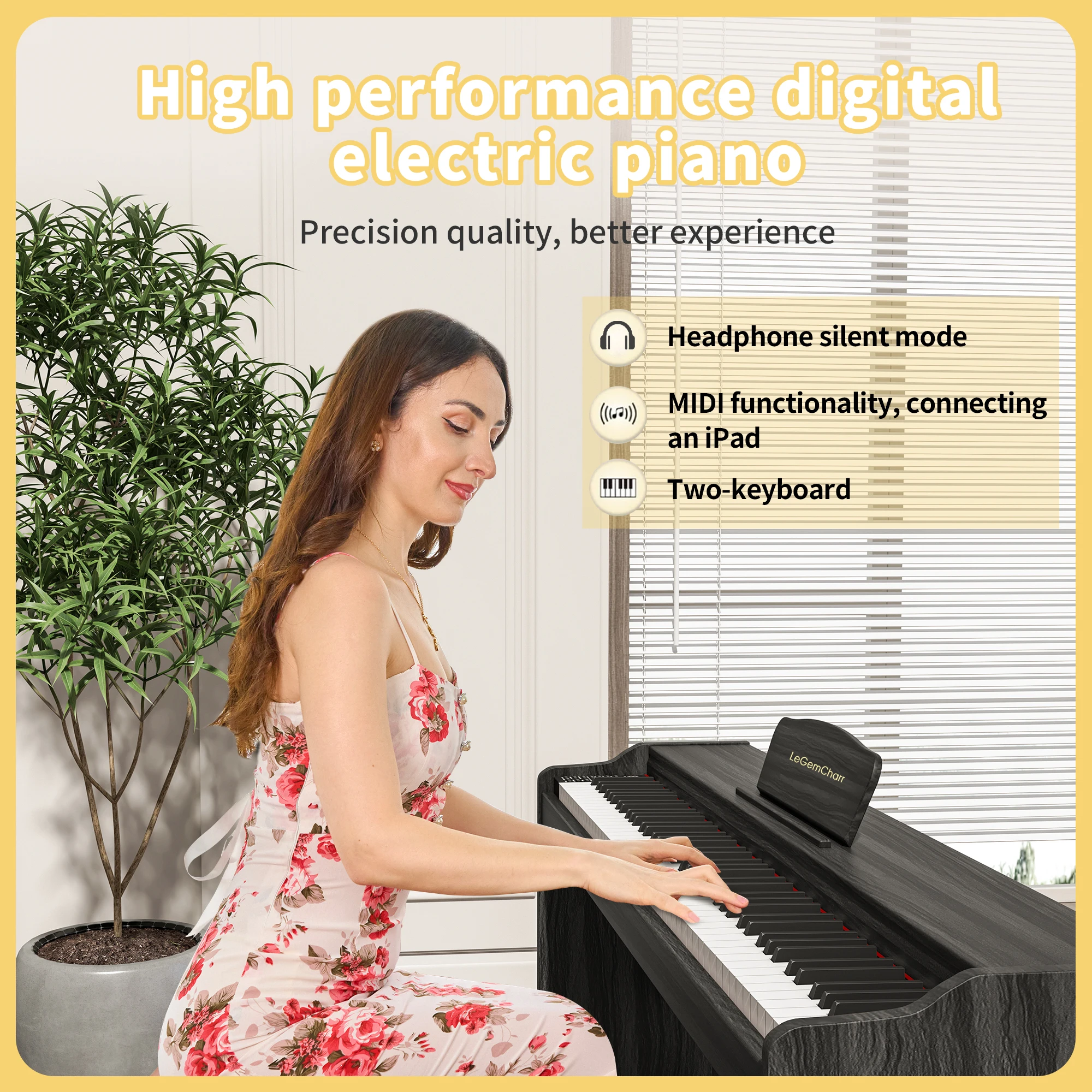 أحدث لوحة مفاتيح البيانو المحمولة لعام 2026 بيانو رقمي مكون من 88 مفتاحًا #2