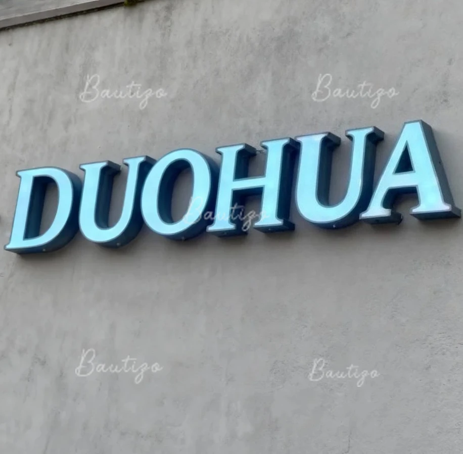 Custom Light Sign Metal Backlit Business Signage Outdoor Storefront 3D Advertising Illuminated Personalizedlogo Led Neon Bar