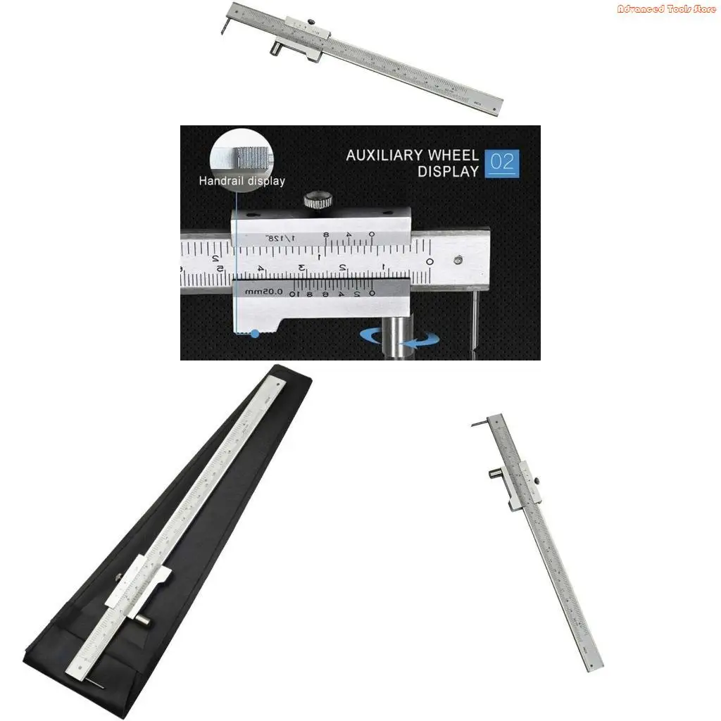 Vernier Caliper with Scale 0-200mm Scriber Needle Parallel Marking Gauging Ruler Woodworking Measuring Instrument Tool W91B