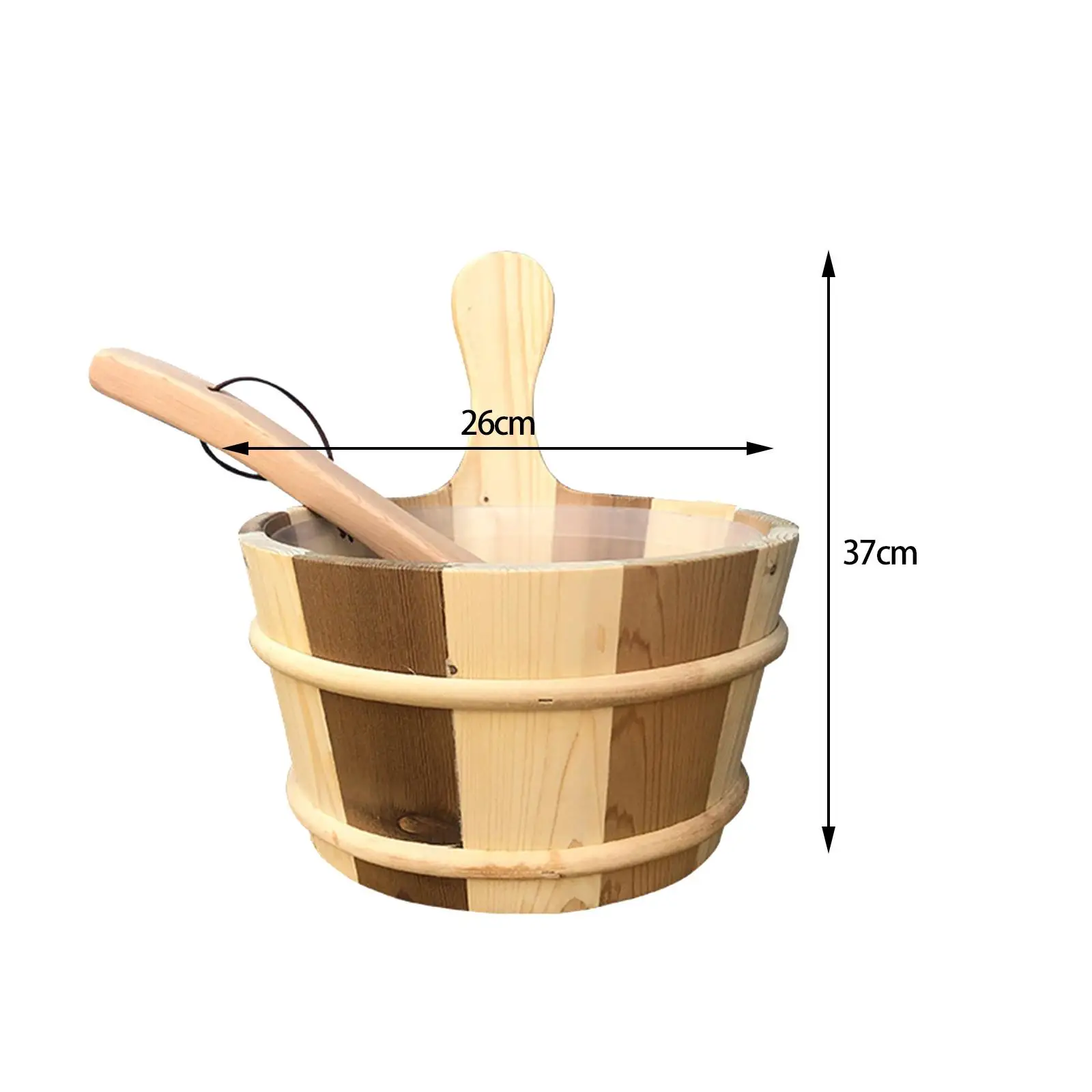 4L Sauna Barrel and Ladle Large Capacity Traditional Bath Accessories Sauna