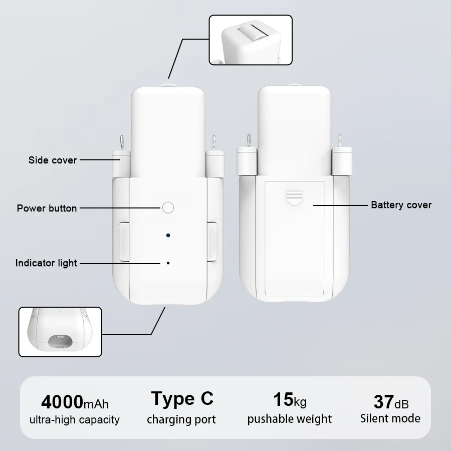 Tuya Smart Curtain Robot WiFi APP Remote Control/ Voice Control (Alexa Google Siri) For Rome/T/U-Rail shaped Track,Pull-to-start