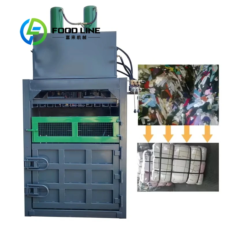 Vertical Carton Compress Baler for Used Clothing Wool Hydraulic Metal PET Bottle Cardboard Block Baler Baling Press Machine