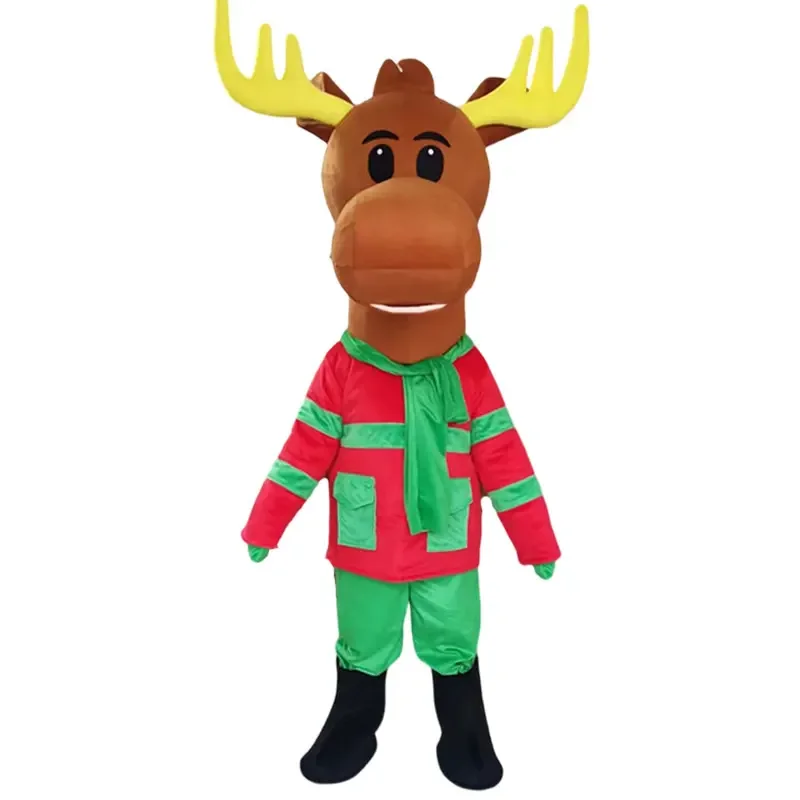 Christmas Cute Elk Mascot Costume Plush Cartoon Sika Deer Adult Cosplay Anime Costume Carnival Party Dressing Props