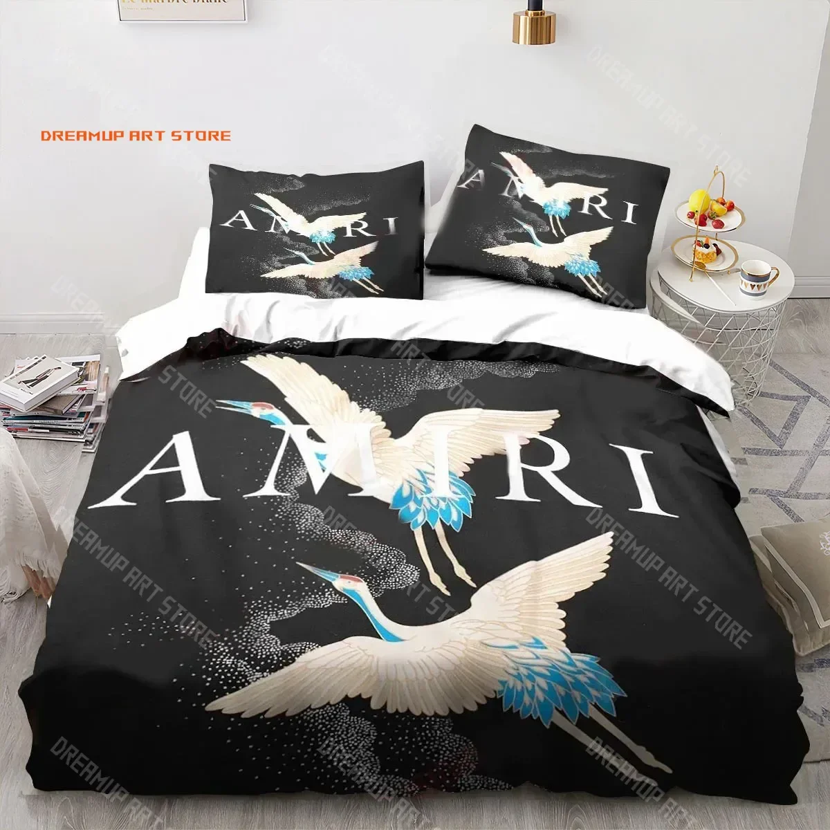 2026 3D Logo A-Amiris Graffiti Pattern Bedding Set Boys Girl Twin Queen King Size Duvet Cover Pillowcase Bed Boys Adult Home Tex