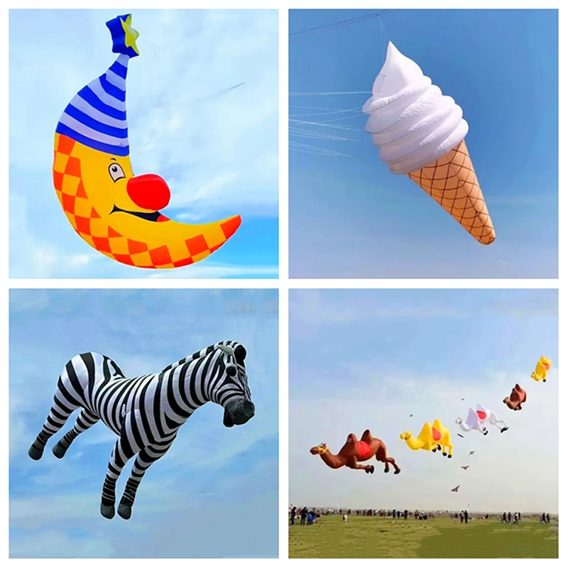 10m Maan Cartoon vliegers voor volwassenen nieuwe kameel zachte kite Zebra Kite opblaasbare kite windzak weifang kite winkel wind rehiletes plezier