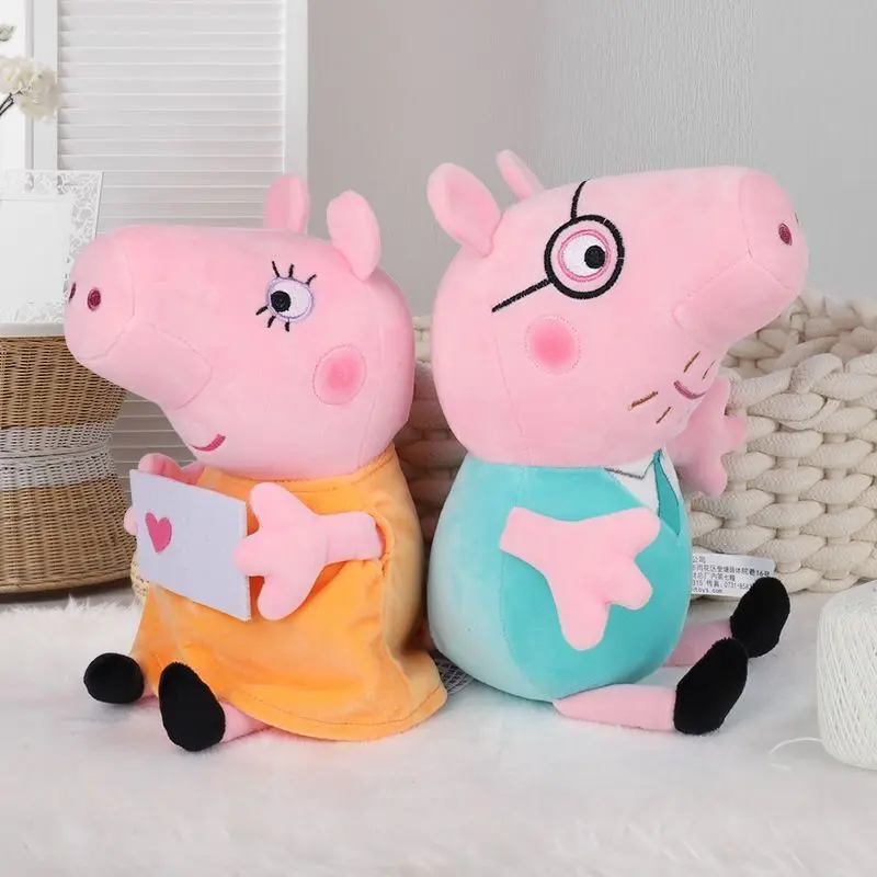 Hot Sale Peppa Pig Plush Toys George Pig Daddy Pig Mom George Dinosaur Family Pig Soft Plush Toys Kid\'s Gifts Can Be Sent Away