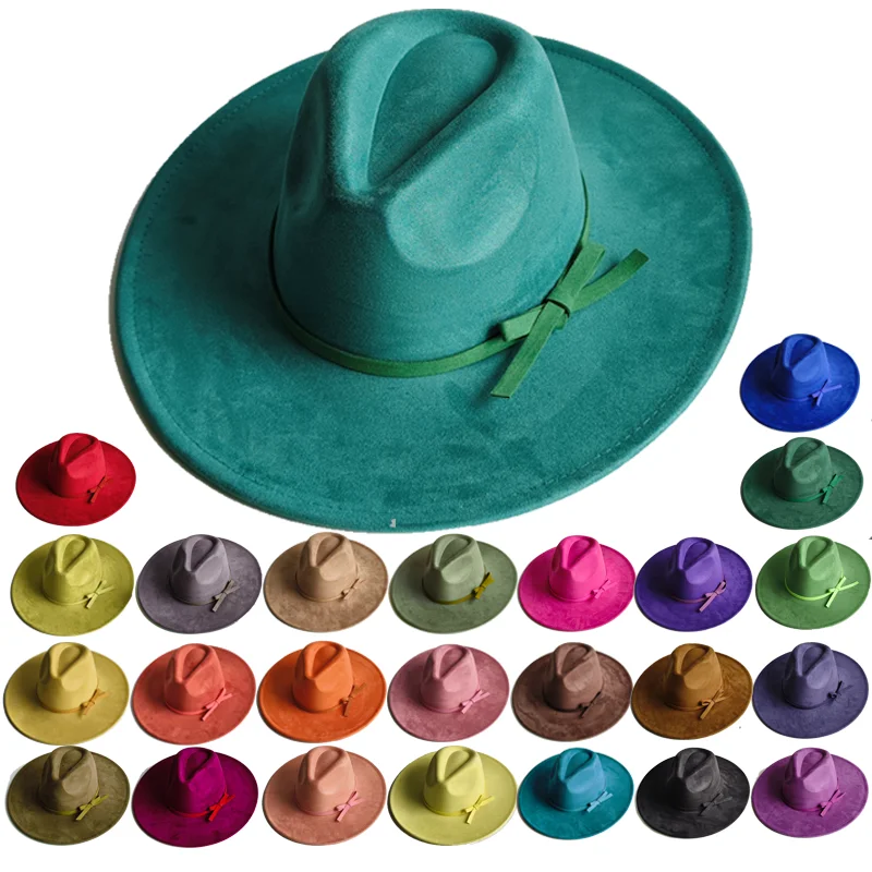 Lemon Yellow Suede Hat Hand Burned Hats Fedora Rancher Hats Blank Hats Multicolor Heart Shaped Top 9.5cm Brim Unisex Jazz Hat Ca