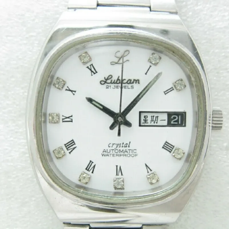 Double Calendar Automatic Diamond scale Men's Watch lukcom ETA 2846