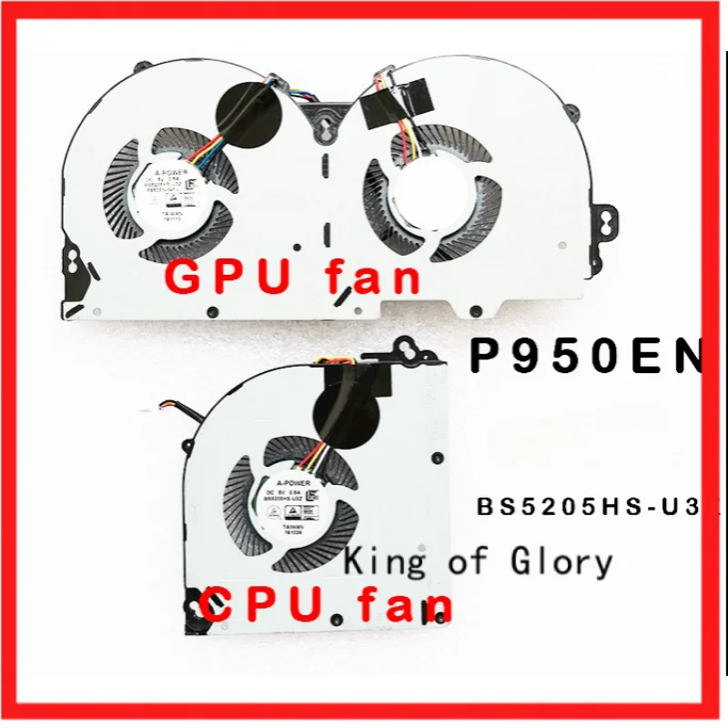 Laptop cpu gpu cooling fan cooler radiator For Clevo P960 P950P950EN P970EX BS5205HS- U3Z RTX2060/70/80 DC 5V 0.5A 4PIN