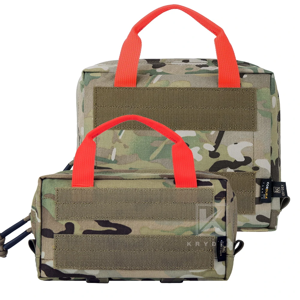KRYDEX Tactical Large / Small Clear Top Insert Pouch Travel Camping Organizer Storage Hook & Loop Bag for D3 Tactical Backpack