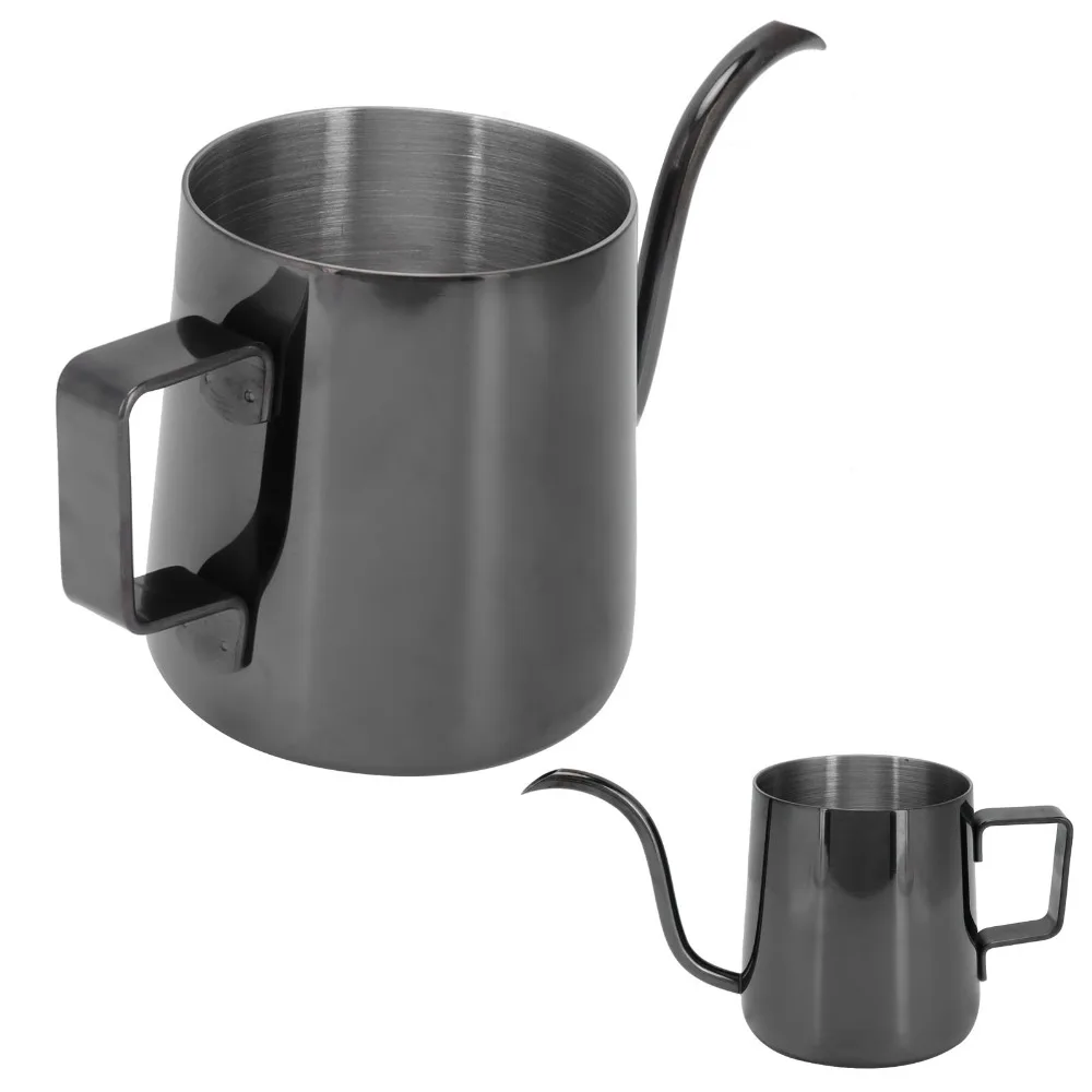 304 Stainless Steel Manual Coffee Kettle Long Narrow Spout Slender Design Pour Over Kettle Drip Cup Spout 240ml Capacity