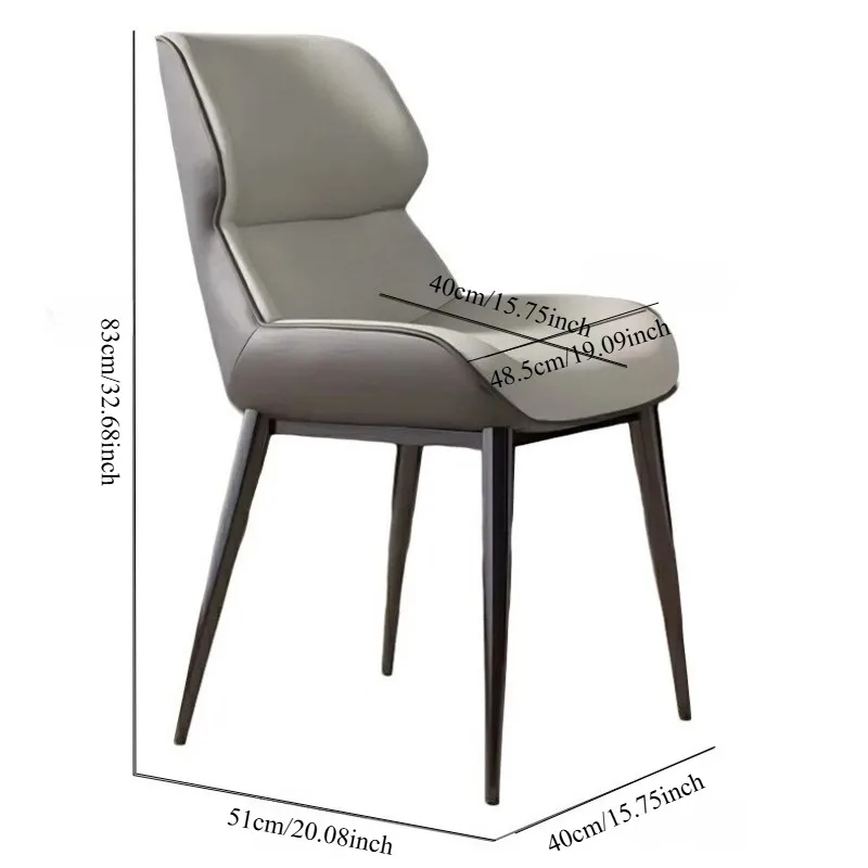Modern Minimalist Leather Dining Chair – Versatile Backrest Chair for Home, Office, Hotel & Commercial Use view 3