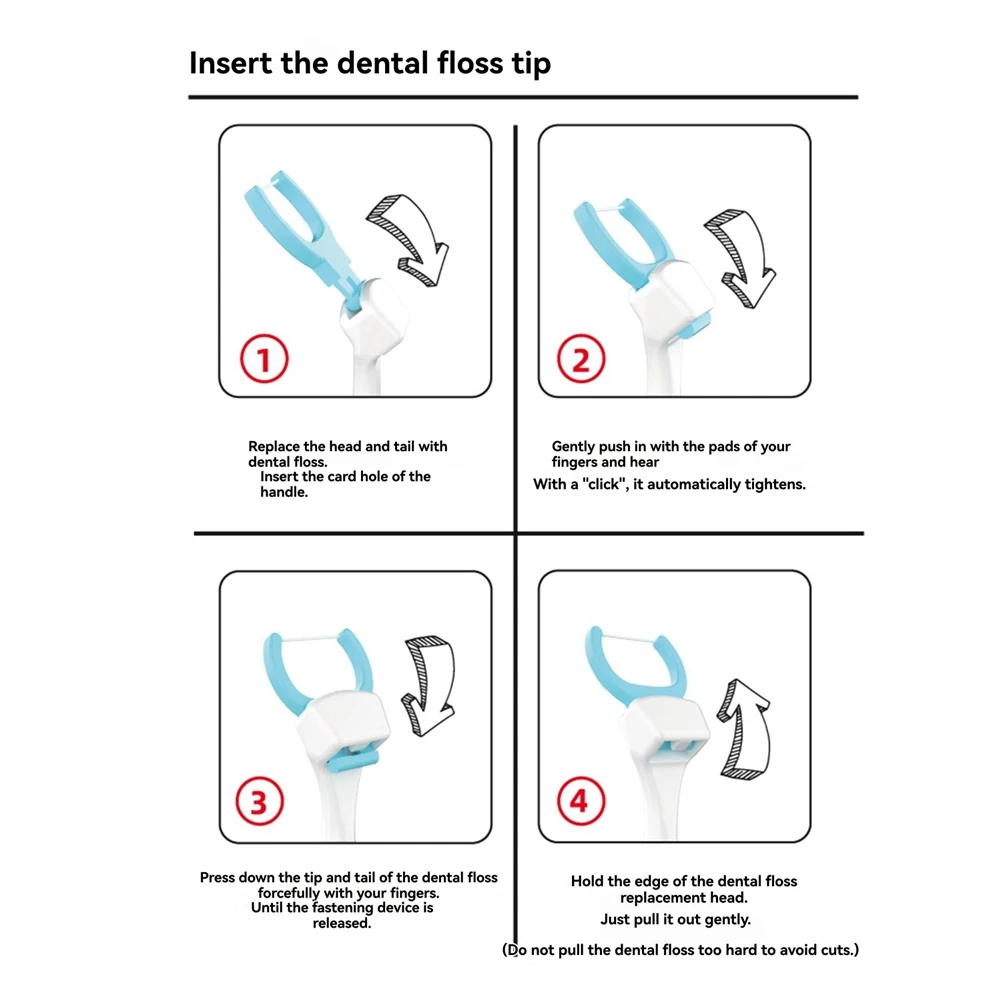 ABVI-Compatible For Sonicare For Electric Toothbrush 50 Pcs Replacement Floss Pick Heads Black
