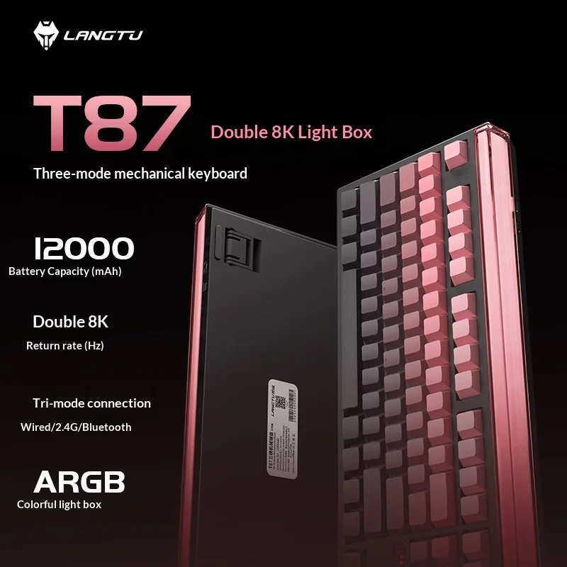 LANGTU T87 Mechanical Keyboard High Performance 8000Hz Polling Rate Wireless Low Latency Connection Support RGB MT SOCD TGL