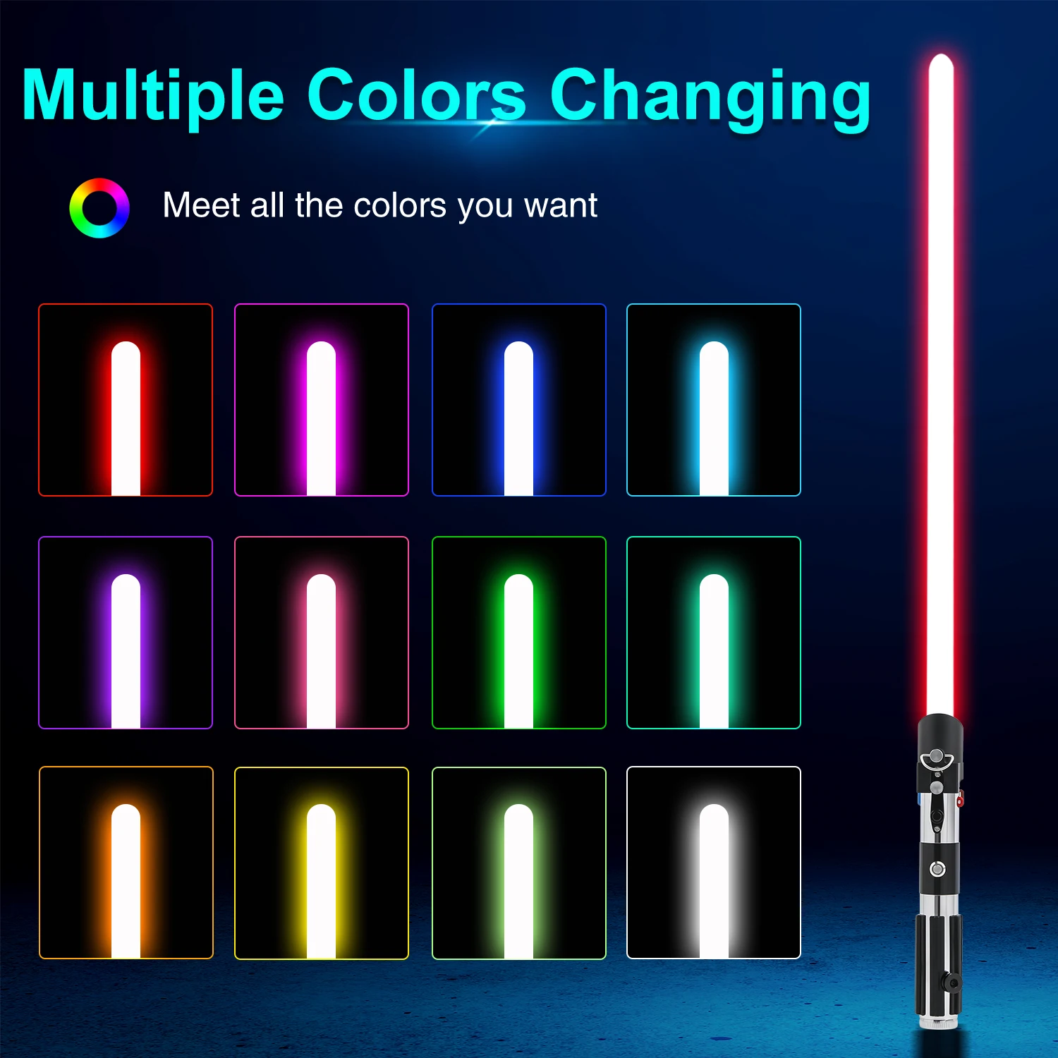 Spada Laser TXQSABER Neo Pixel SNV4 Pro con Smooth Swing, Impugnatura in Metallo, Effetti Luminosi, Giocattolo Cosplay, Replica di Darth Vader