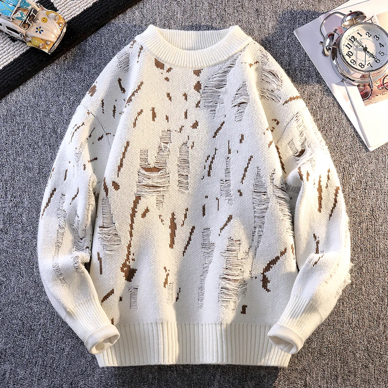 

New 2025 Autumn Winter Mens Thickened Pullover Sweater Casual Knitwear Top Street Fashion Mens Sweater Warm Soft Comfortable