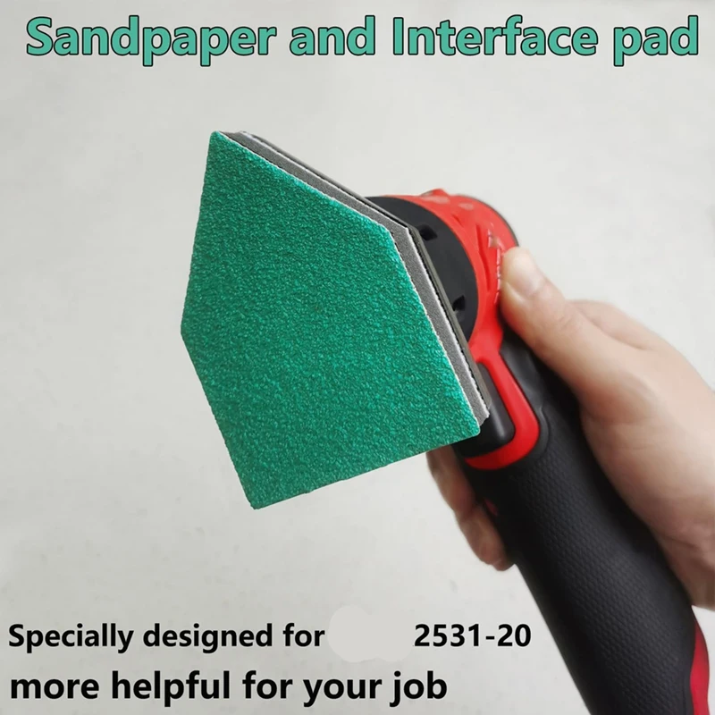 B28C-80Pcs Detail Sanding Paper And 2 Pads Fits M12 Fuel Sander - 60/120/180/240 Grit Heavy Duty Hook & Loop Cloth Sandpaper