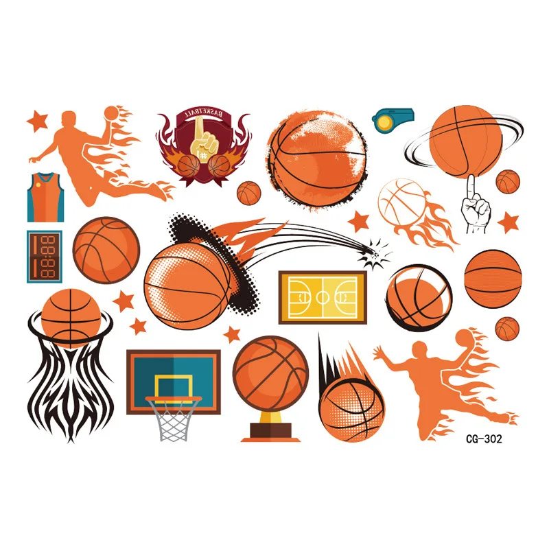 1Pcs New Football Soccer Fan Fake Tattoo Sticker Temporary Basketball Tattoo Sticker Sleeves Waterproof For Man Gift