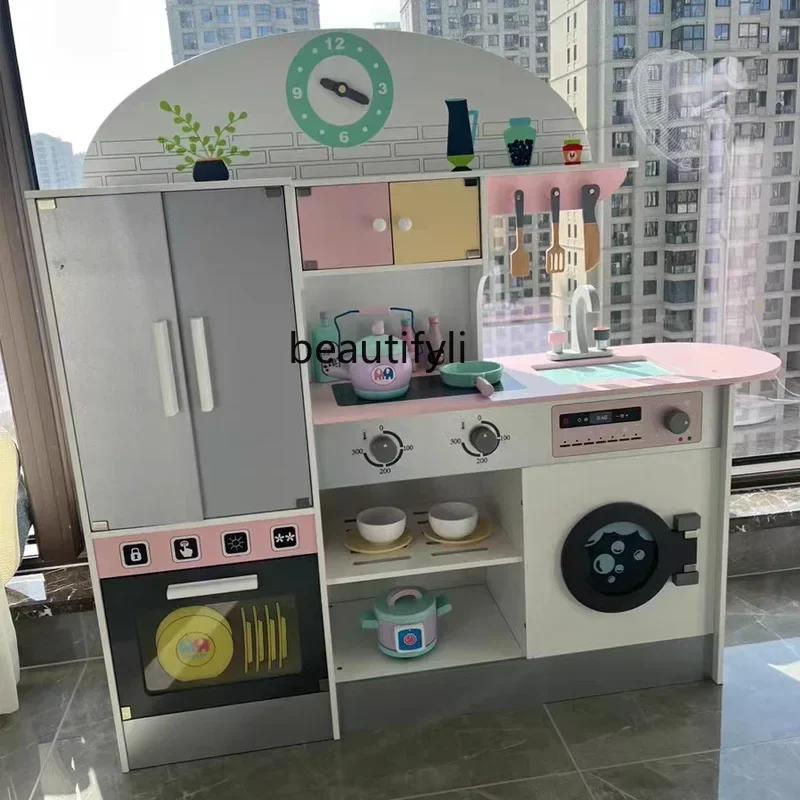 Baby Doll Children's Refrigerator Wooden Wood Simulation Mini Set