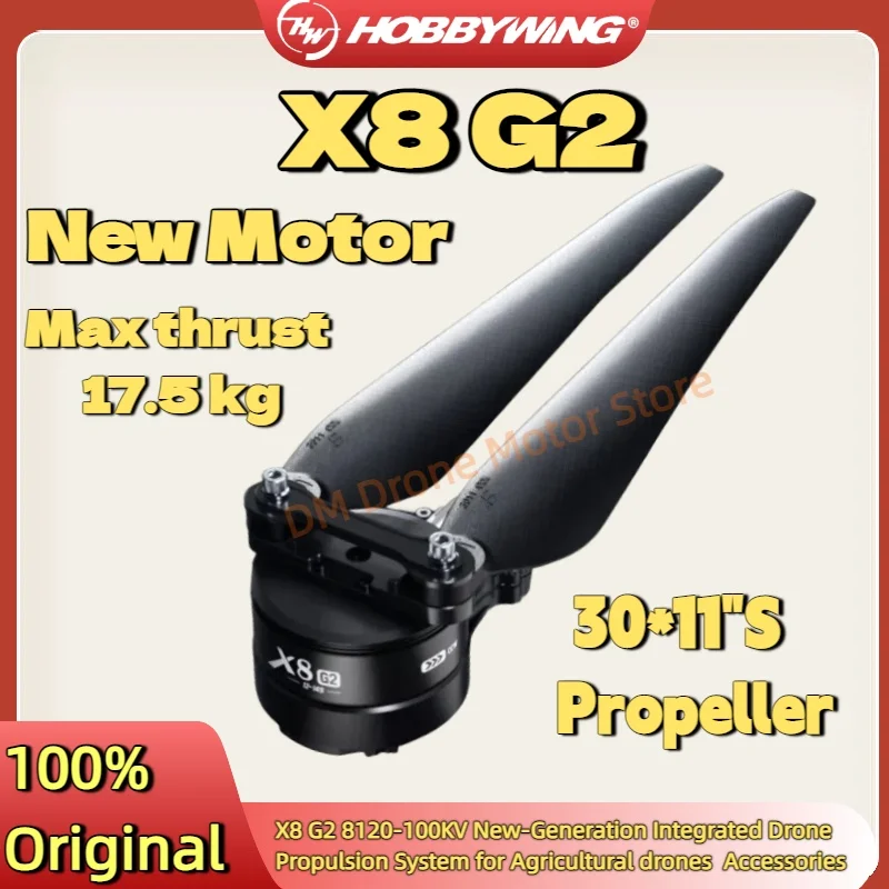 

Hobbywing X8 G2 Интегрированная система ведущего дрона нового поколения, двигатель 8120-100KV 3011S, складной пропеллер для сельского хозяйства