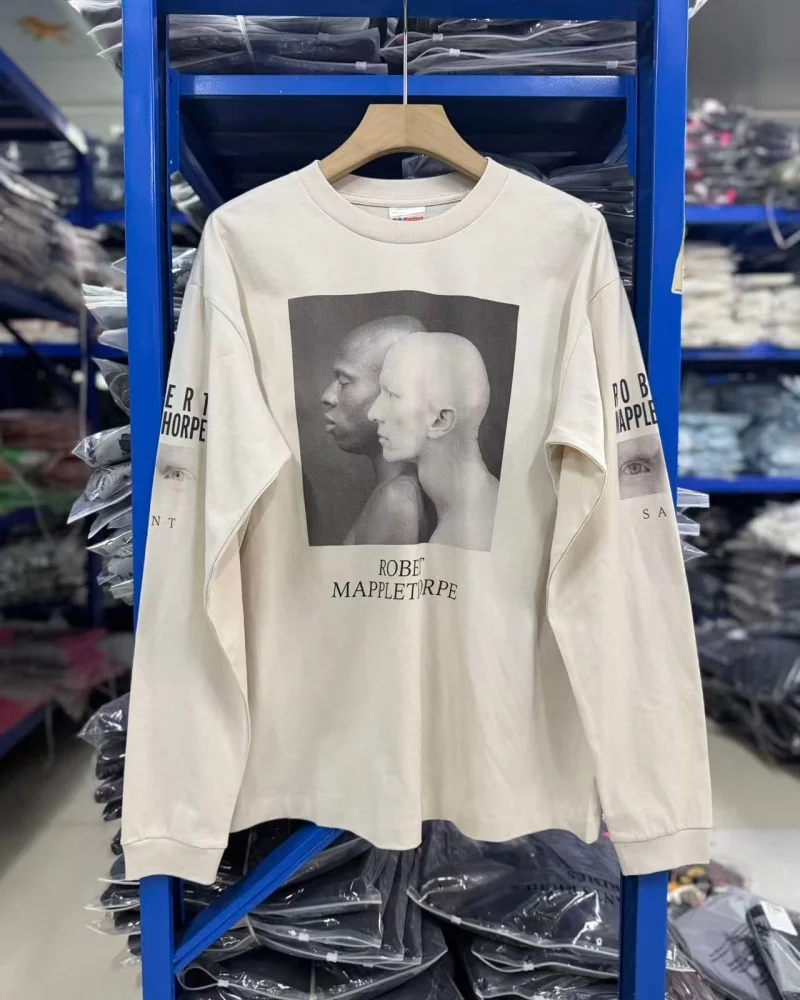 SAINT Premium Quality Portrait Fashion Printed Men Women Hip-Hop Oversized Cotton Long-Sleeve T-Shirts