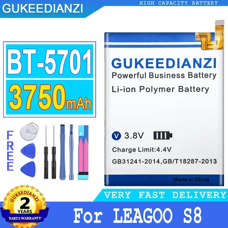 

Запасная батарея GUKEEDIANZI, 3750 мАч, высокое качество, BT-5701 для LEAGOO S8 S 8 + бесплатные инструменты, номер отслеживания