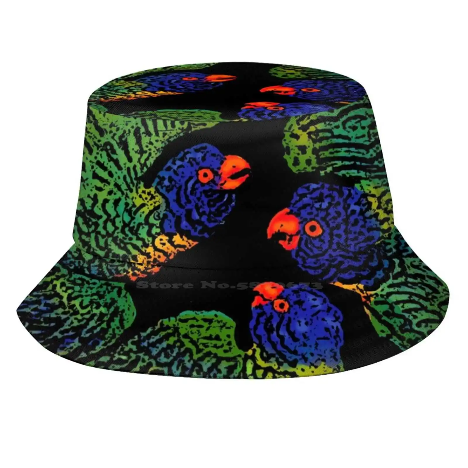 Pandemonium Sun Cap Fisherman Hat Bucket Hats Rainbow Lorikeets