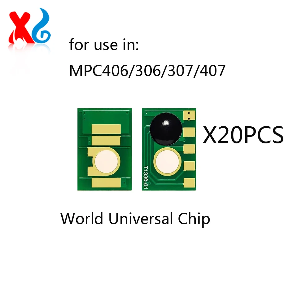

20 шт. 17K 6K MP C306 C406 чип картриджа с тонером для Ricoh MPC306 MPC406 MPC407 MPC307 универсальный чип 842095 842096 842097 842098
