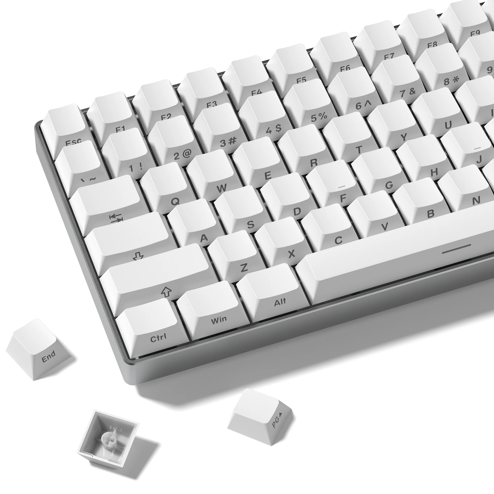 134 Key White Side Printed Shine Through Keycaps Cherry/OEM Profile Double Shot PBT Keycaps for MX Switches Mechanical Keyboards