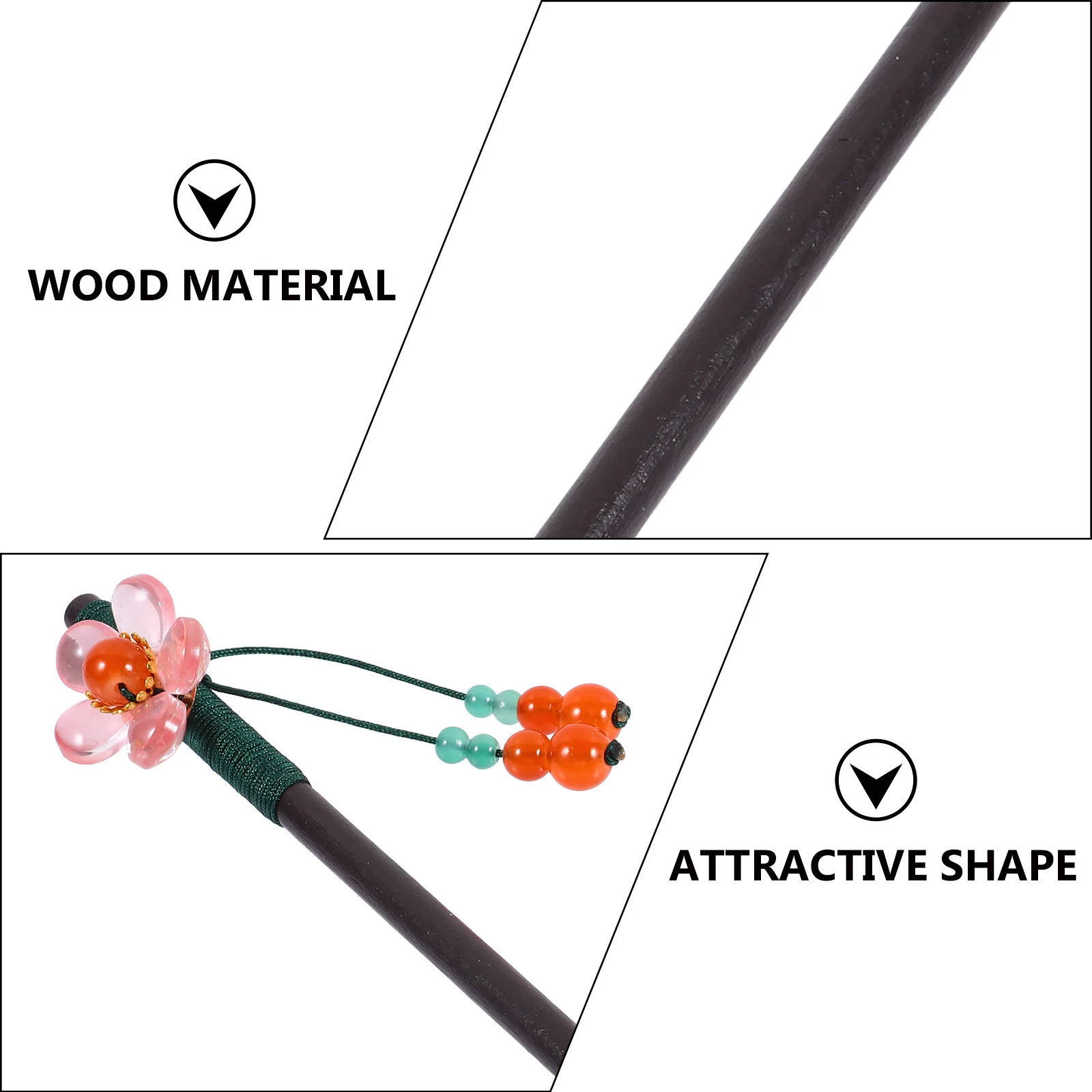 

Elegant Wood Hair Stick Vintage Retro Accessory for Women Traditional Chinese Style Long Lasting Gift Wood Hair Stick
