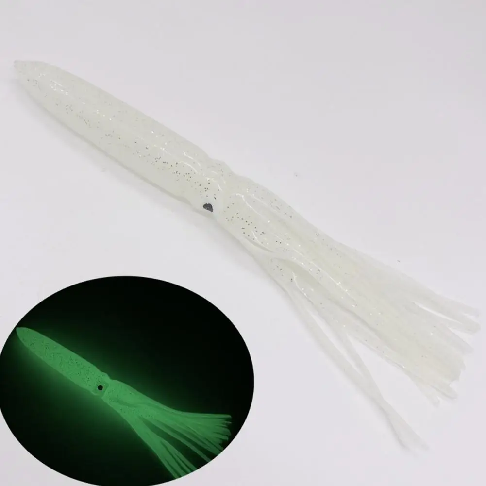 20cm/15g Plastic Squid Bait Luminous Sequin Octopus Bait Fishing Tool Squid Skirt Bait Artificial Soft Fishing Lure Fishing Tool