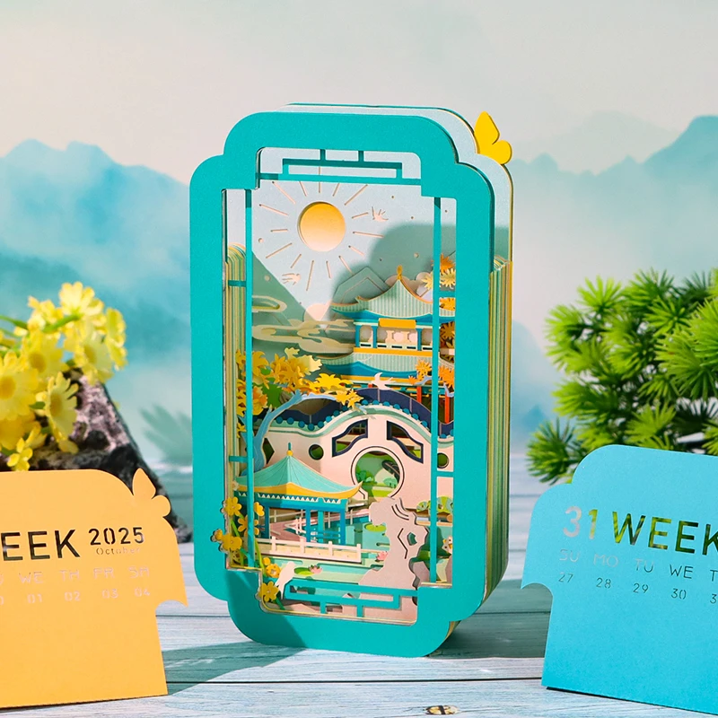 Custom Memo Pad Sticky Note, 3D Paper Notepads, Desk Acessórios, Presentes para Convidados, Presente de Ano Novo, Idéias Calendário 3D, 2025