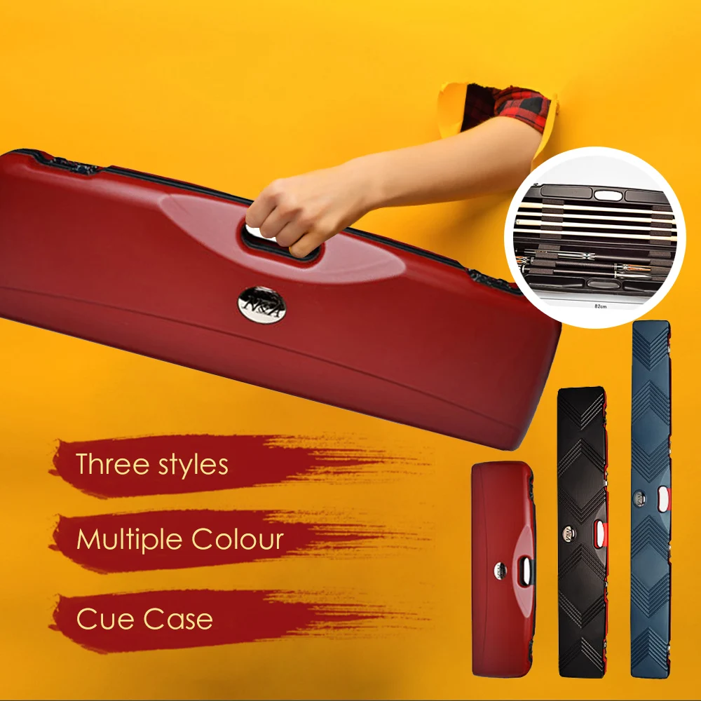 Sell  High Quality 1/2 Pool Cue Box 3/4 Snooker Cue Box ABS Material Portable Password Large Capacity