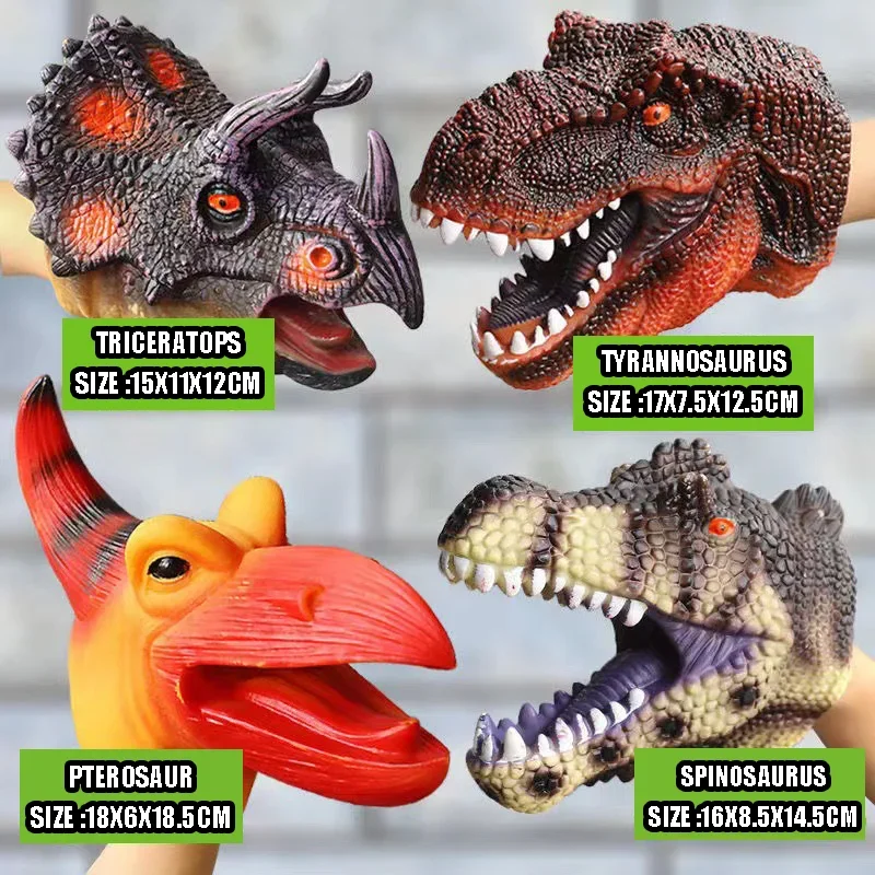 Marionetas de mano de dinosaurio, modelo de cabeza de juguete de Anime Dino Jurass, parque realista, modelo de cabeza de dinosaurio, juguetes para regalo de cumpleaños para niños