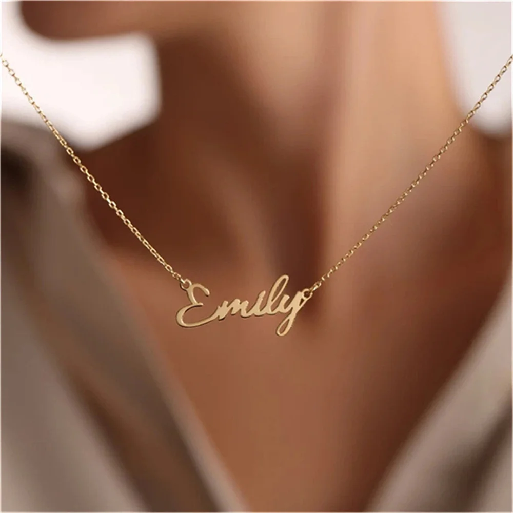 Fashion Custom Stainless Steel Name Necklace for Women Personalized Letter Gold Cross Chain Choker Jewelry Gifts Collar De Mujer