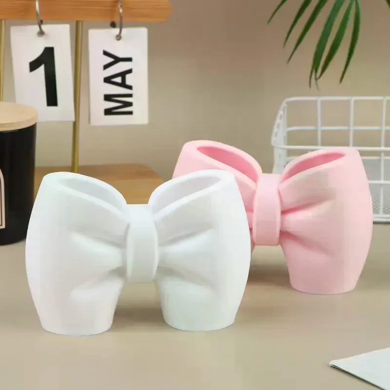 Bow Shaped Toothpaste Toothbrush Holder Multifunctional Bathroom Countertop Storage Rack For Washstand Vanity Decor Organizer