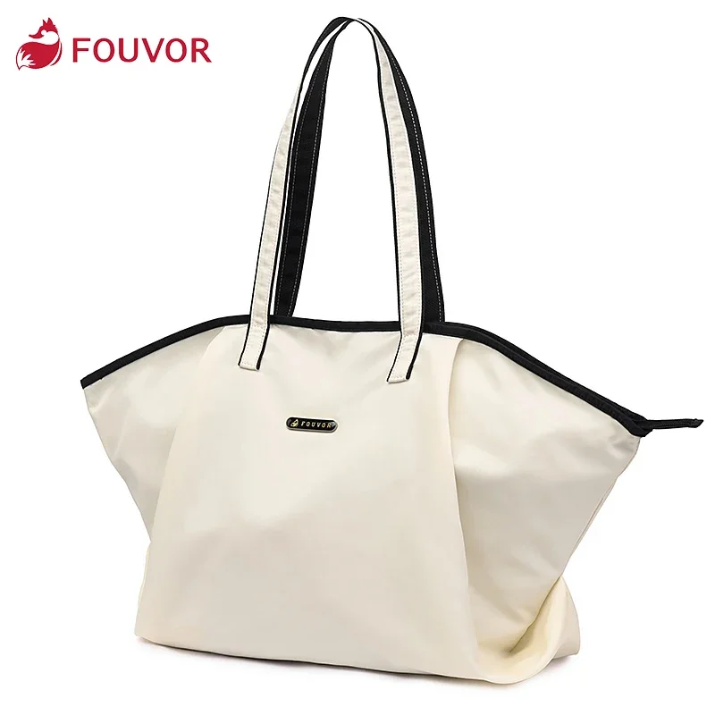 

Fouvor 2024 New Fashion Large Capacity Shoulder Bags For Ladies Oxford Cloth Tote Bag Solid Color Women's Hand Bags Big 2960-01