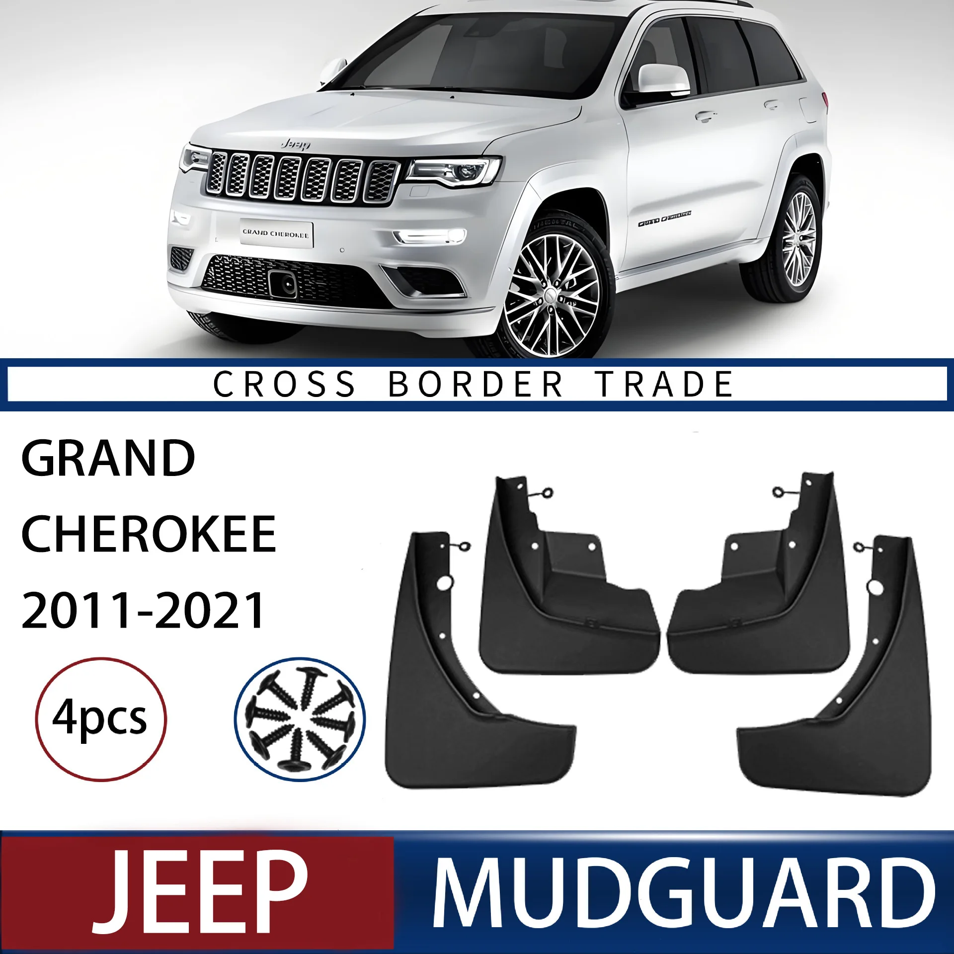 

For Grand Cherokee 2011-2021 Mudguards Fender Mudflaps Front Rear Flares Splash Guards Cover Car Accessorie