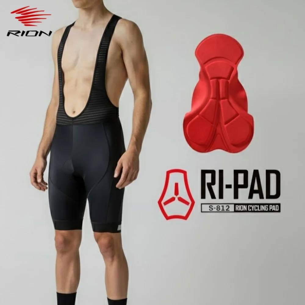 

RION Men's Cycling Bib Shorts with 5H High Density Pad Breathable Road Mountain Bike Bicycle Clothing for Summer Outdoor Riding