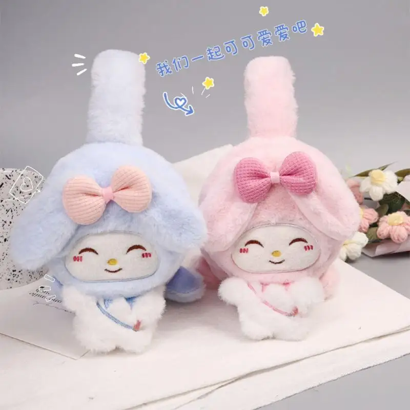 Sanrio Folding Earmuffs Warm Cute Anti-freeze Kuromi Mymelody Kuromi Purin Cinnamoroll Earmuffs Plush Coulomel Cover Christmas