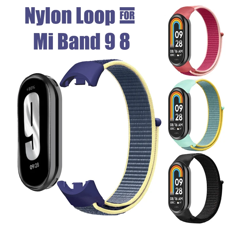 

Nylon Loop for Mi Band 9 8 Bracelet SmartWatch Wristband Correa Replacement sport pulsera watchband xiaomi Miband9 8 NFC Strap